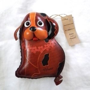 Hawaiian Hand Made Leather Dog Coin Purse